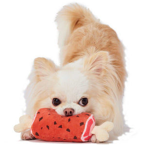 PETIO Ethical Door Squeaker Dog Toy Bone Meat