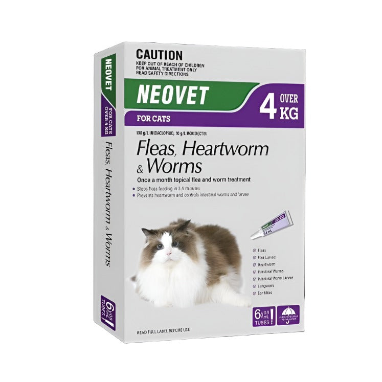NEOVET Flea And Worming For Cats Over 4KG 6 Pack
