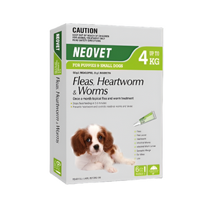 NEOVET Flea And Worming For Puppies & Small Dogs Up To 4KG 6 Pack