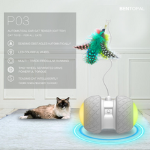 Load image into Gallery viewer, BENTOPAL P03 Smart Wheel Feather Self Rolling Cat Toy
