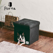 Load image into Gallery viewer, PETIO Porta Square Dog House &amp; Stool
