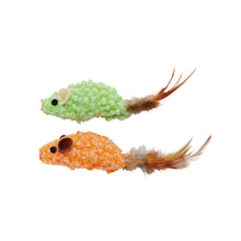 Load image into Gallery viewer, PETIO Kerigurumi Kissy Mouse With Feather Cat Toy

