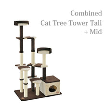 將圖片載入圖庫檢視器 PETIO Add Mate Fish Family Cat Tree Tower Tall
