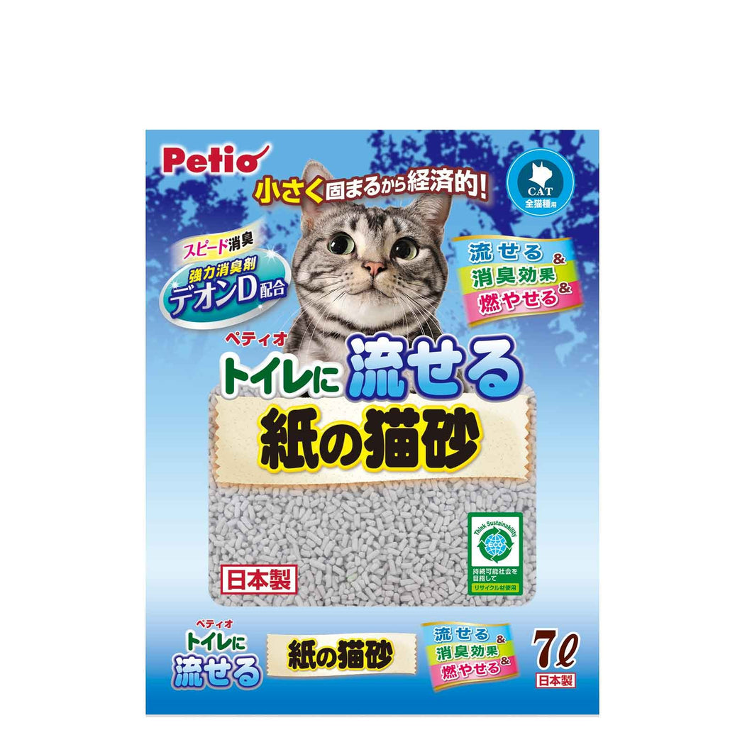 PETIO Flushable Paper Cat Litter 7L