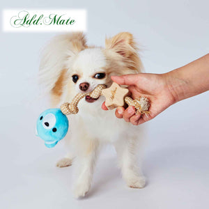 PETIO Add Mate Natural Floss Squeaker Woody Rope Animal Dog Toy