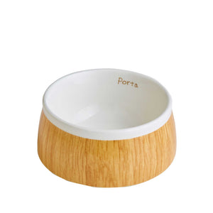PETIO Prota Wood Grain Ceramic Dog Feeding Bowl