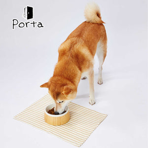 PETIO Prota Wood Grain Ceramic Dog Feeding Bowl