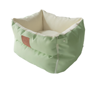 KASHIMA Aomori Leather Car Seat Pet Bed With Velvet Cushion