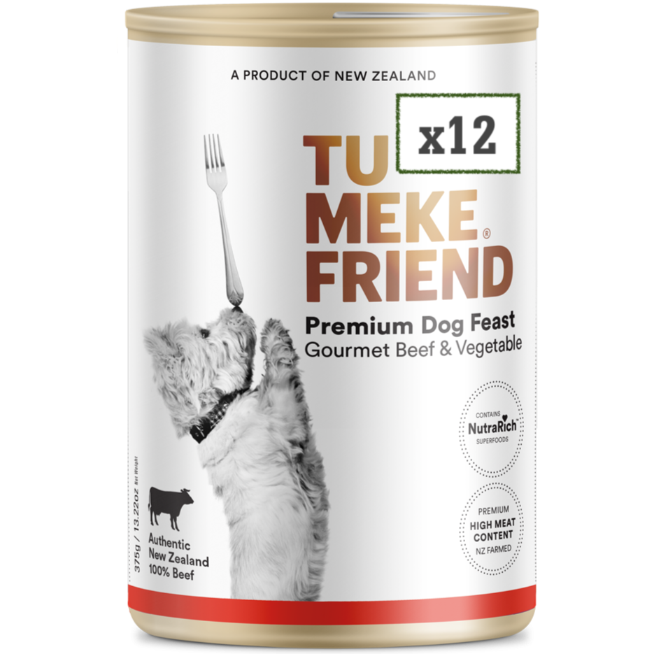 TU MEKE FRIEND Wet Dog Food with NutraRich Gourmet Beef & Vegetable 375g