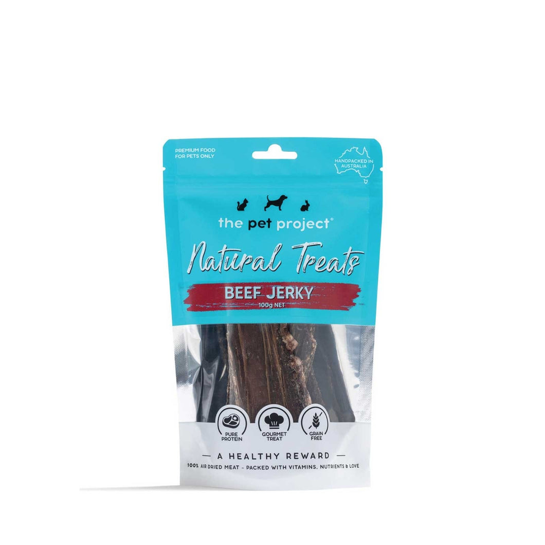THE PET PROJECT Natural Treats Beef Jerky 100g