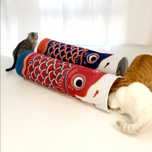 Load image into Gallery viewer, WOHOO MARKET Colorful Carp Flag (Koinobori) Large Cat Tunnel
