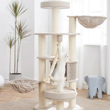 Load image into Gallery viewer, PETSBELLE Summit Wooden Cat Tree With Solid Wood 1.65m
