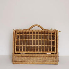 Load image into Gallery viewer, CATSCITY Wooden Rattan Cat Carrier

