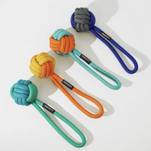 Load image into Gallery viewer, PAWZCITY Interactive Rope Ball With Loop Dog Toys
