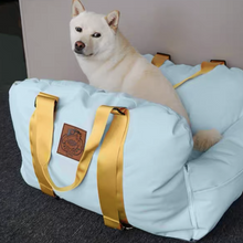 Load image into Gallery viewer, KASHIMA Kawana Leather Car Seat Pet Bed With Suede Cushion
