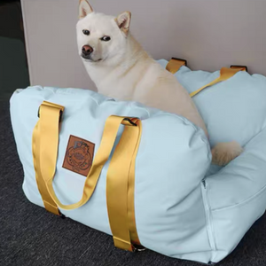 KASHIMA Kawana Leather Car Seat Pet Bed With Suede Cushion