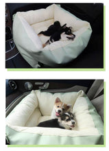 將圖片載入圖庫檢視器 KASHIMA Aomori Leather Car Seat Pet Bed With Velvet Cushion
