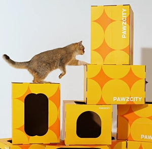 PAWZCITY Cat Yellow Scratcher House