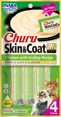 INABA CIAO Churu Skin & Coat Chicken With Scallop