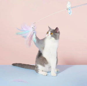 ZEZE Fairy Style Cat Wand With Feather