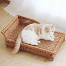 Load image into Gallery viewer, CatsCity Handcrafted Rattan Pet Daybed
