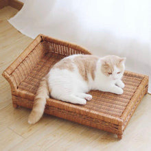 Load image into Gallery viewer, CatsCity Handcrafted Rattan Pet Daybed
