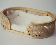 Load image into Gallery viewer, CatsCity Wooden Rattan Cat Bed With Pads
