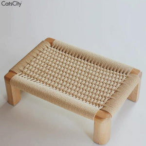 CatsCity Wooden Paper-Rope Handcrafted Cat Bed