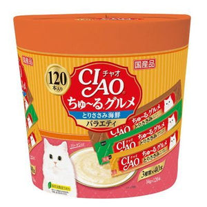 CIAO Churu 120 Pieces Churu Gourmet Torisami Seafood Variety