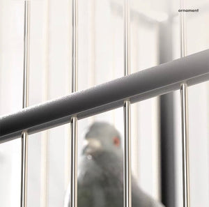POPOCOLA Stainless Steel & Aluminum Modern Bird Cage Black