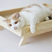 Load image into Gallery viewer, CatsCity Pinewood Wooden Pet Bed With Sisal And Cotton Mats
