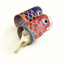 Load image into Gallery viewer, WOHOO MARKET Colorful Carp Flag(Koinobori) Mini Cat Tunnel
