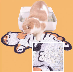 PURLAB Tiger Themed Cat Litter Mat