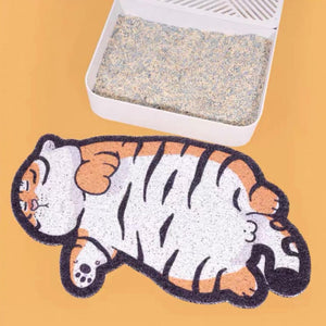 PURLAB Tiger Themed Cat Litter Mat